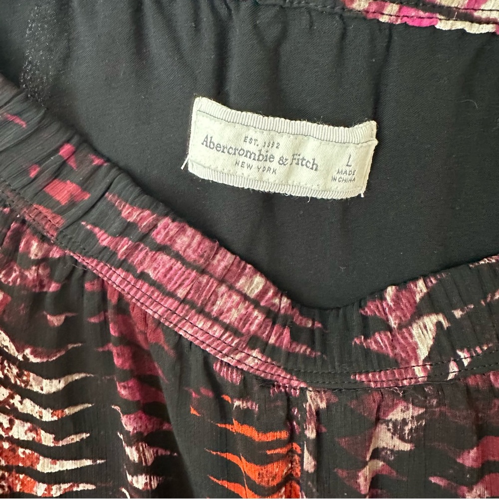 Abercrombie & Fitch Sheer Print Maxi Skirt Gypsy Boho Size L - Picture 2 of 8
